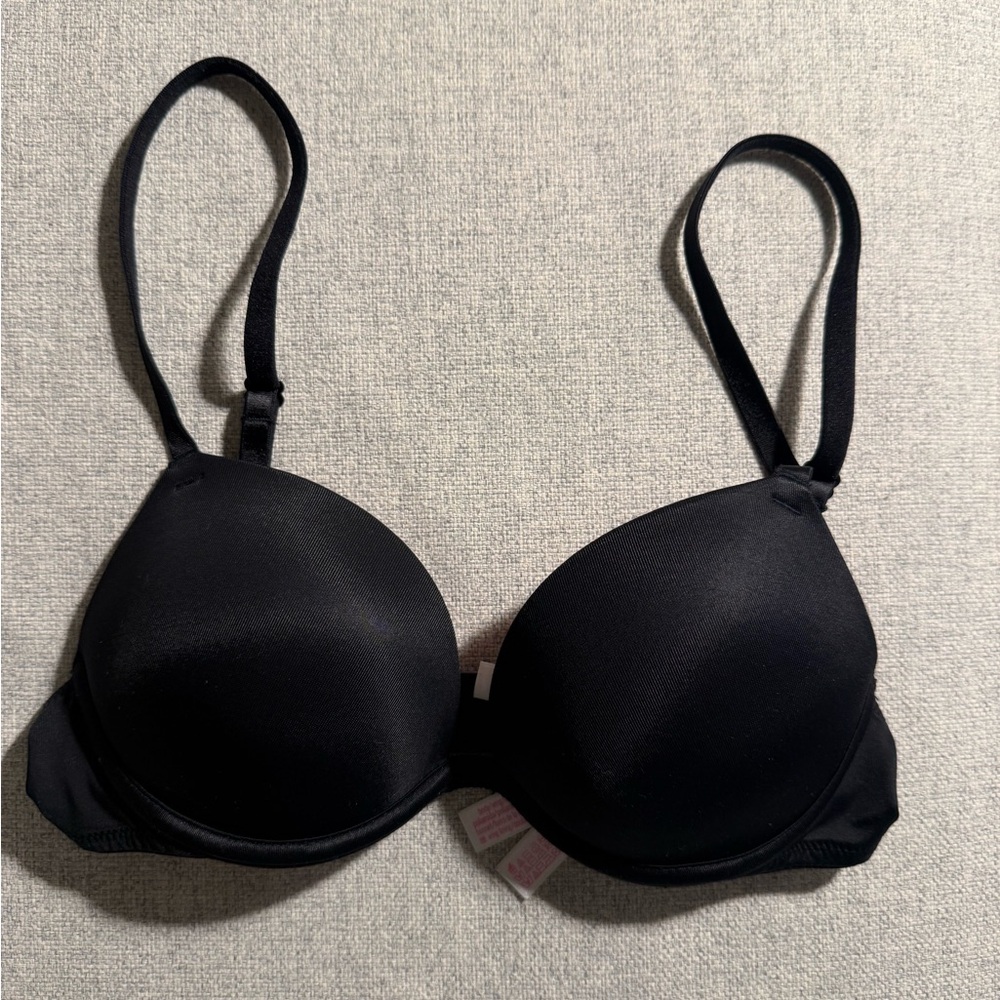 PINK Victoria's Secret Black Mega Push Up Bra